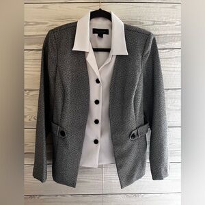 Perceptions Women's Black and White Blazer 8